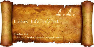 Linek Lóránt névjegykártya